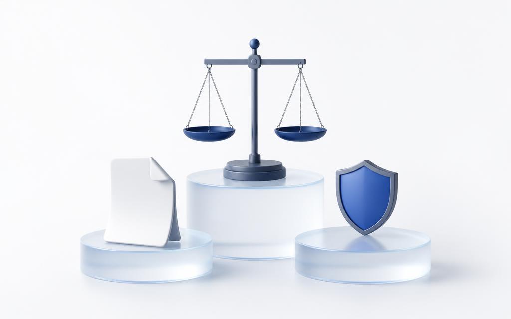 A glowing shield with a lock next to a checklist document