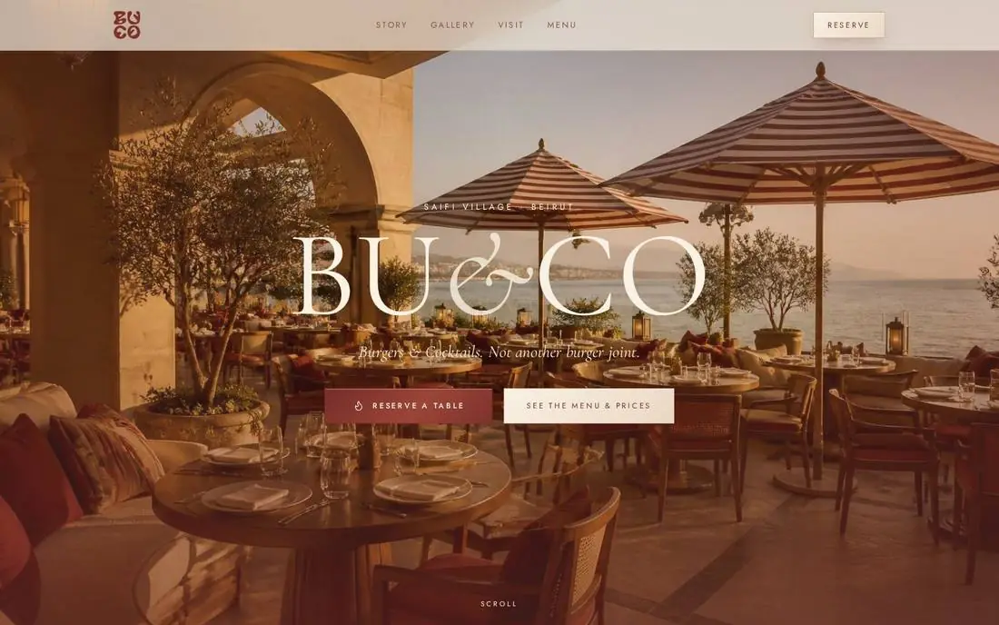 BUCO Beirut restaurant website concept by Karnibo Web Studio